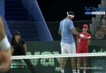 El tierno gesto de Del Potro con una ball-girl tras un saque de Cilic