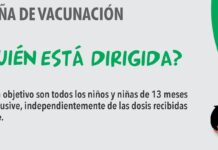 Continúa la Campaña Nacional de Vacunación contra Sarampión, Rubéola, Paperas y Poliomielitis