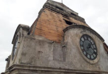 Continúa la puesta en valor de la cúpula del reloj en el edificio de la Universidad de Concepción del Uruguay