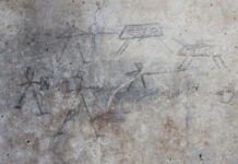 Los dibujos de gladiadores realizados por niños que fueron descubiertos en Pompeya