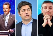 Kicillof, Massa y Máximo Kirchner se reunieron en cónclave del PJ