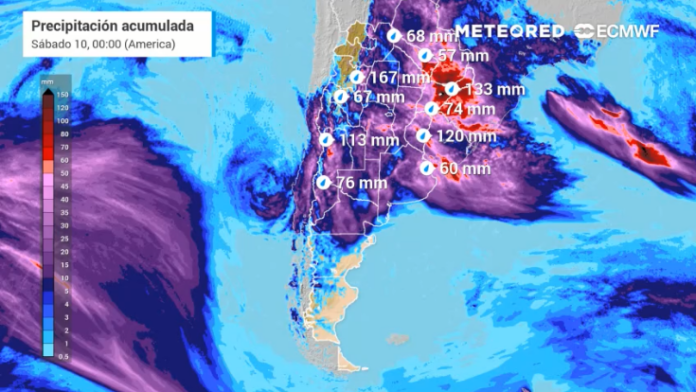 Alerta naranja por tormentas severas en el centro de Argentina