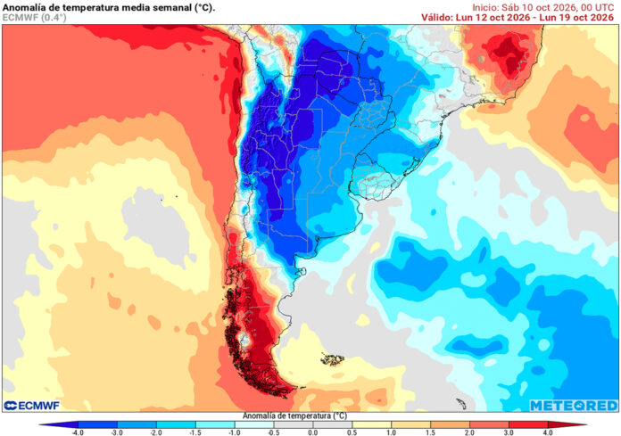 Semana con lluvias desparejas y temperaturas bajas en Argentina